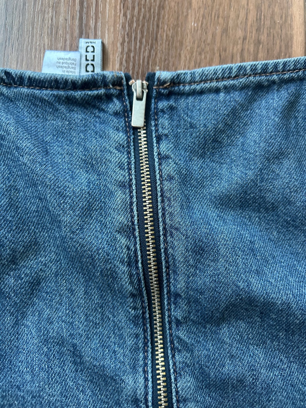 H&M Divided Denim Peplum Blouse Top Dressy - Picture 12 of 13